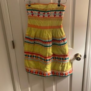 Anthropologie Colorful Strapless Dress